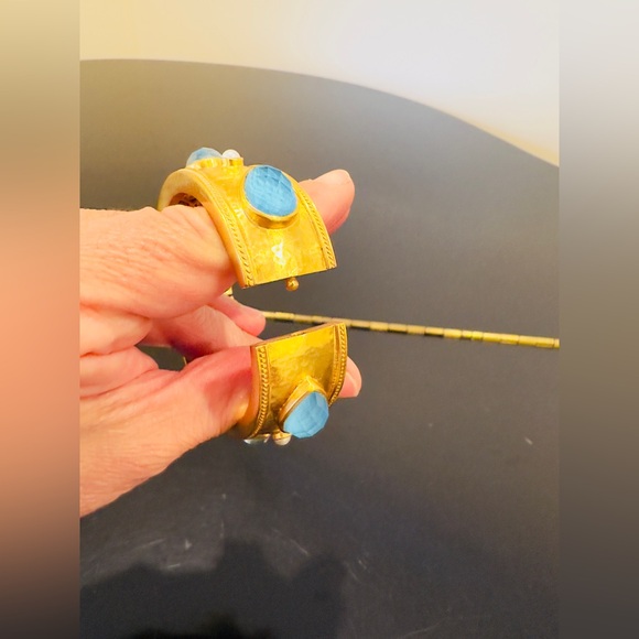 NWT Authentic Luxury Bohemian Summer Julie Vos Cannes Statement Hinge Bangle - Picture 14 of 17